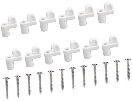 FashionCha 12 Piezas Clip para Pantalla de Ventana con Tornillos Fijador de Paneles Protector Fastener para Marco de Ventana Adecuado para Oficinas Uso, Blanco