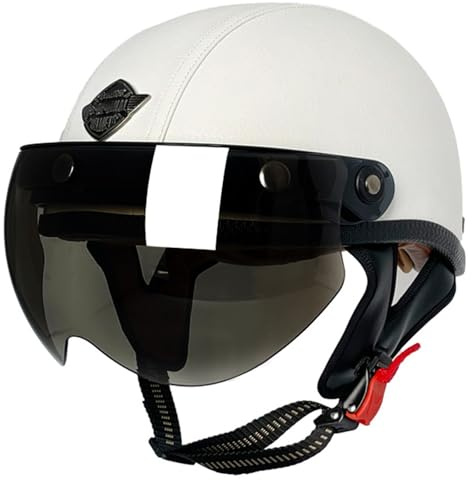 Caschi Jet E Demi-Jet Retrò Aperto Casco De Moto Vintage Casco Mezzo Scodella DOTECE Omologato Con Occhiali Caschi Cromwell Pr Adulti Uomini Donne Elmetto Quattro Stagioni C,M:57-58CM