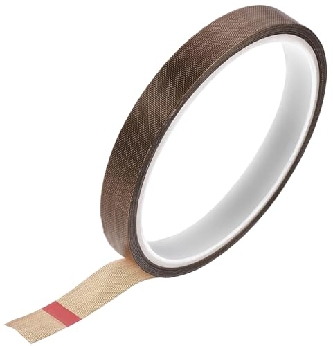 PENGCHE Teflonband Rückstandslos 300°C Hitzebeständig für Vakuumierer 12mm x 10m PTFE Klebeband Schutz Schweißdraht Impulsversiegeler 0,13mm Dicke Braun Isolierband