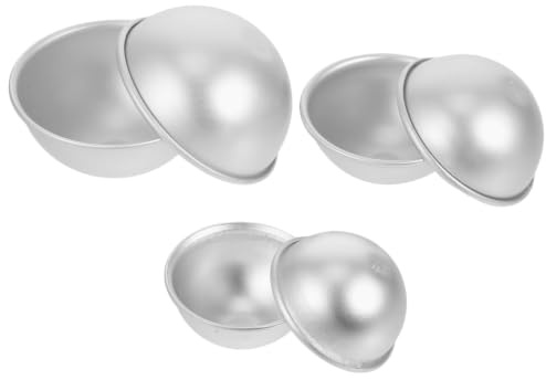 VILLCASE 6 Stück Praktische Badekugelform aus Aluminiumlegierung für Selbstgemacht Badesalz und Handgemachte Seifen mit Kreativem Design für Studios und Kreative Projekte