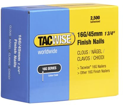 Tacwise 0297 Typ 16G / 45 mm Verzinkte Nägel, 2500 Stück
