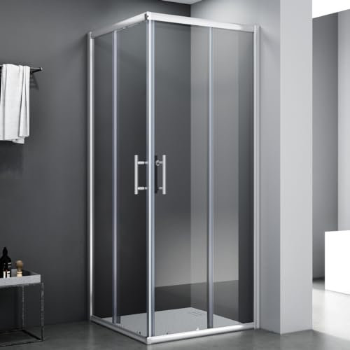 SONNI Mamparas de Ducha Corredera 120x120 cm,Angular Puertas Retangular,Easyclean Vidrio Templado de Seguridad 5mm con NANO Tratamiento Antical