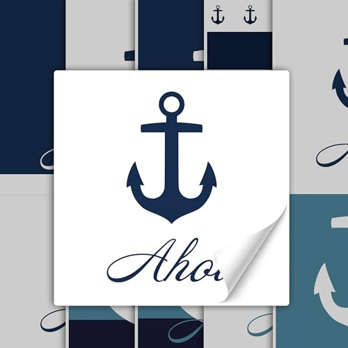 GRAZDesign Fliesenaufkleber Bad & Küche Maritim mit Anker in blau, Klebefliesen selbstklebend (10 Stück, 10x10cm)