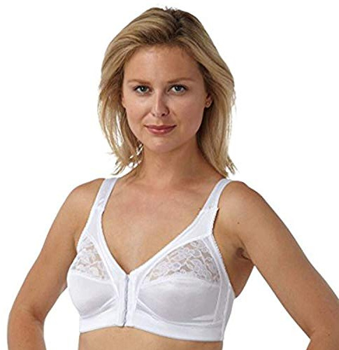 Marlon Womens Mandy Front Fastening Wirefree Satin & Lace Everyday Bra