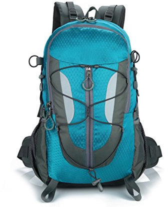 Lily's Locker - 30L Hiking Backpack Women Man Daypack with Laptop Compartment for Camping Traveling Mountaineering Trekking or School 29 x50 x18CM (Blue)