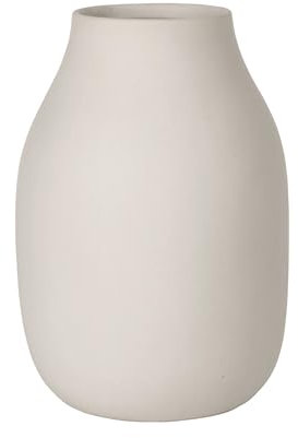 blomus Vase -COLORA- | Blumenvase aus Keramik | Farbe Moonbeam | Größe L Ø14x20H cm | hochwertige Handarbeit