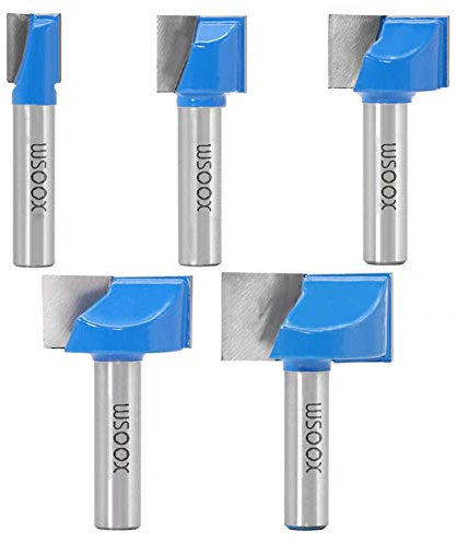 WSOOX - Set di 5 punte per fresa con codolo da 8 mm, per fresatura del legno, 10/15/20/25/30 mm
