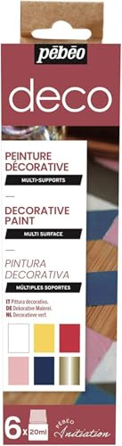 Pébéo Vitrea 160 Initiation Set de Peinture sur Verre, Coloris Assortis, 6 Flacons de 20 ml 756491