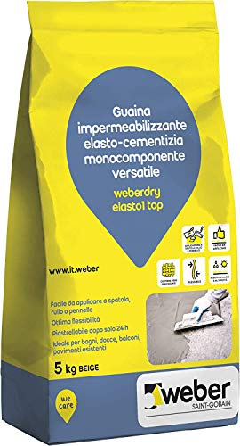 weberdry élasto1 top Imperméabilisant élasto-ciment monocomposant, gris, 5 kg