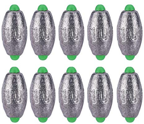 Pesas de Pesca Plomos de Plomo extraíbles Kits de Aparejos de Pesca de Pesca 5 tamaños 10 Piezas por Paquete(10g)