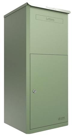 iLoveParcels Large Parcel Drop Box – Waterproof, Secure Delivery Box with Code Lock for When You're Not Home. Versatile Mail & Letterbox, Mountable on Wall, Door, Fence, or Floor Green RAL 6021