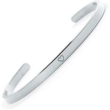 BERGERLIN Armreif Silber Vergoldet Damen Herren, mit Symbol | Armreif Gold & Armreif Silber: Armreif Damen aus Edelstahl – farbecht, nickelfrei, wasserfest. Hält ein Leben lang.