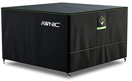 AWNIC Copertura Tavolo Esterno Impermeabile, Resistente ai Raggi UV Resistente allo Strappo Copertura per Mobili da Giardino, 420D Poliestere Telo Copri Tavolo Esterno 160x160x71cm