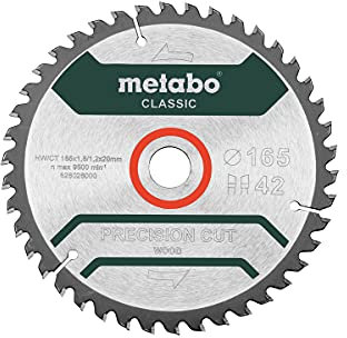 Metabo Sägeblatt precision cut wood - classic, 165x1,8/1,2x20 Z42 WZ 5° - 628026000