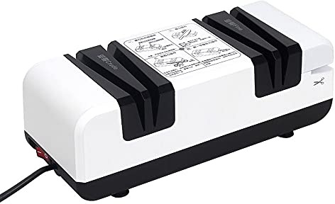 Aiguiseur Electrique, Revêtement de Diamant, Moteur Puissant de 60W, Taille-Couteau Professionnel, Coupe aiguisage Pierre Pour Couteaux de Cuisine, Ciseaux et Tournevis(blanc)