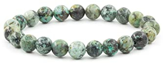 Ouubuuy Afrika Türkis Armband,8mm Heilsteine Armband, Edelstein Armband Damen, Stein Armband Damen,Armband Perlen Damen,Armband Damen Perlen ﻿