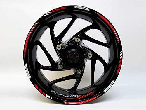 Felgenrand Aufkleber 17 Zoll Felgen Motorrad Auto Racing 750 Red X710017