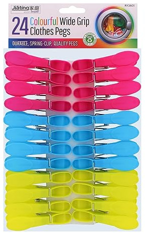 Rysons 24 Colourful Jumbo Plastic Clothes Pegs