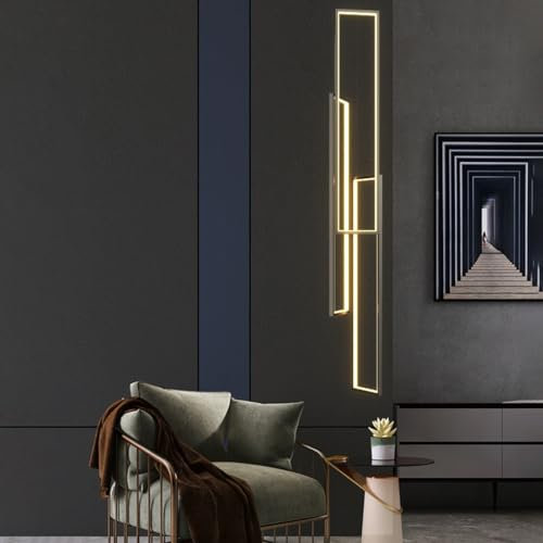 Lámpara Colgante LED Regulable Moderna Lámpara LED Minimalista Lámpara De Araña 100W Colgante Largo Luz Lamparas Decorativa Colgantes Para Salon Comedor Villa Escalera Iluminacion, Negra