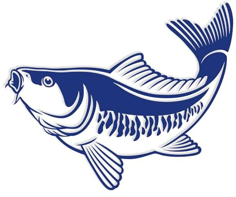 Finest Folia Fisch Aufkleber für Auto Motorrad Boot Schlauchboot Angelbox Sticker Autoaufkleber Angler Fische selbstklebend wetterfest wasserfest K174 (Königsblau, Motiv 09)