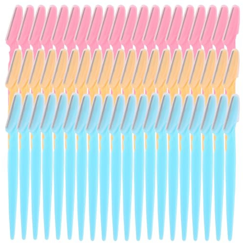 Aililong Maquinilla de afeitar para cejas, 60 unidades, afeitadora facial para mujer, cortadora de cejas para mujer, afeitadora facial para mujer, para una depilación segura y sin dolor.