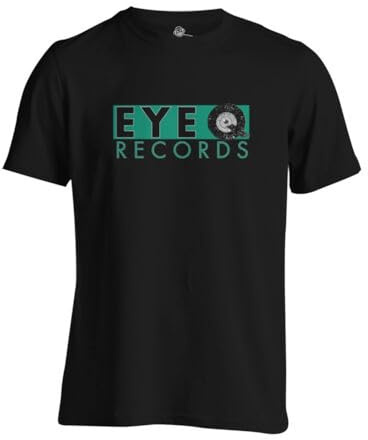 Eye Q Records Label T Shirt Breakbeat German Techno Rave Jungle Drum n Bass BlackMedium