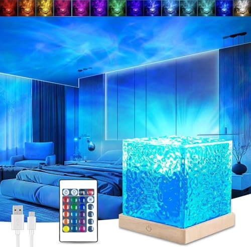 Ocean Lampe LED,16 Farben RGB Wasserwellen Lampe,Aurora Light mit Fernbedienung,LED Sternenhimmel Projektor für Zimmer Schlafzimmer Deko,Kinder Geschenk