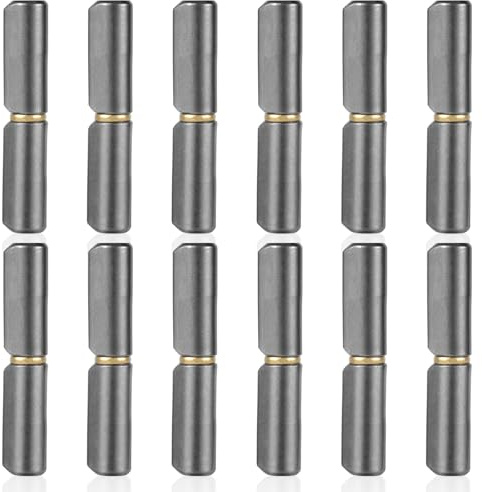 12 Pièces Paumelle a Souder, 6,35cm de Long 1 cm de Diamètre Paumelles de Porte Robustes en Acier Détachables Gond Porte pour Portes Battantes en Métal Rampes de Remorque Portes en Verre