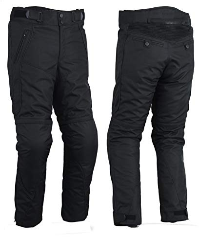 WinNet Pantaloni Moto calibrati Extra Large Big Size in Cordura con Protezioni Ginocchia e Fianchi Resistenti all'Acqua Uomo Maschili (IT, Testo, 5XL, Plus, Regular, Circonferenza Vita 145 cm, Nero)