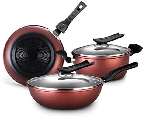 Cooking Pot, Frying pan,Non-stick Pan 5-piece Set Gas Stove Induction Cooker Suitable For Household Wok Cookware Combination Pot Cooking Cookware Set