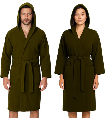 Jenny Sesal Peignoir en microfibre avec capuche homme femme L taupe