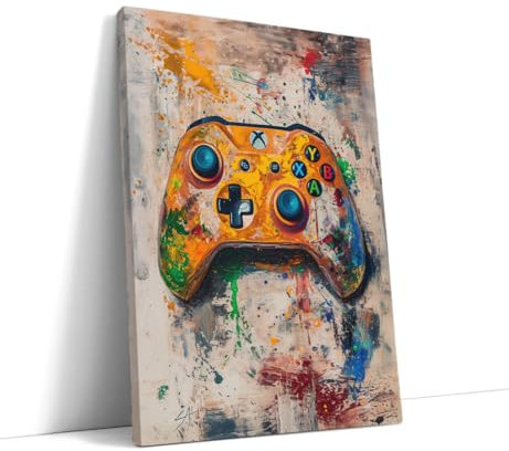 AKINDA Art Gallery - Leinwanddruck 90 x 120 cm - Xbox-Controller - Joystick Pop Art - Gaming-Bild - Schlafzimmerbild - Videospiel - Geschenkidee für Wohnaccessoires