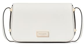 kate spade new york kvinnors liv småsten läder liten flik crossbody, äkta vit, Sann vit