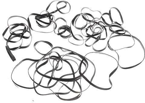 DOITOOL Lot de 50 ceintures pour magnétophone, courroies d'entraînement - Kit de réparation pour cassettes audio - Courroie pour enregistreur cassette - Ceinture de flûte à bec - Caoutchouc noir