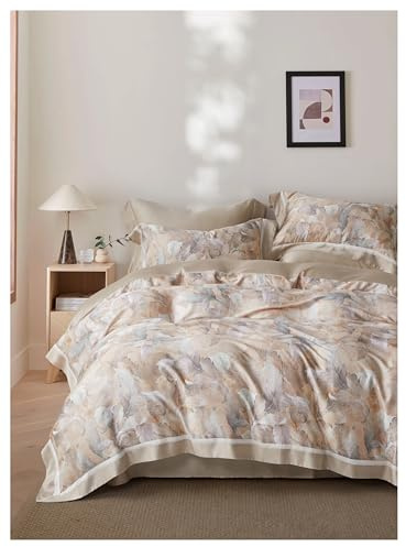 Unewex 5-teiliges Luxus Premium-Bettwäscheset 100% Tencel™ Lyocell aus Eukalyptus Oeko-TEX® Standard 100 2 St. Bettdeckenbezug 135x200cm,1St. Bettlaken 240x260cm,2St. Kissenbezüge 40x80cm