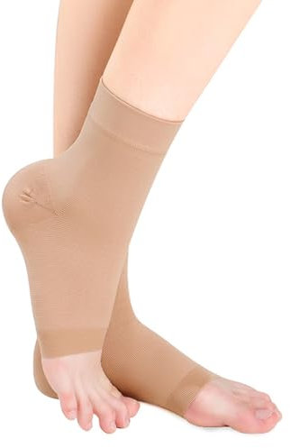 Xumann 2 Pcs Ankle Compression Support Socks for Foot Swelling and Sprained (L)