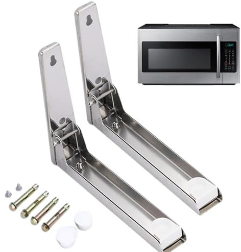 Muzrunq Étagère à Micro-Ondes Support Mural rétractable étagère de Four en Acier Inoxydable, Porte-Micro-Ondes Pliable, Support de Four Non Glissant pour la Cuisine à Domicile, Mur