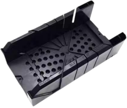 Milageto Caja de de inglete de madera Caja de de mano Guía portátil de hardware Hardware Caja de corte de ángulo de herramienta para cortar ramas, Negro con Barra, 12.5inch