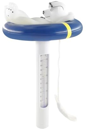 Poolthermometer Schwimmend Eisbär, Wasserthermometer Leicht Ablesbar | Badethermometer mit String Bruchfest, Floating Pool Thermometer für Swimmingpool, Spas, Aquarien, Fischteiche