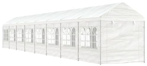 Générique Belvédère avec Toit Blanc 17,84x2,28x2,69 m polyéthylène,Auvents & abris,110.44KG-3155484