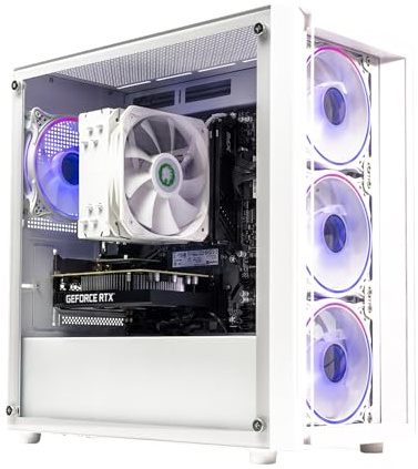 GTR Gaming PC | Ryzen 5 5500 | RTX 3050 6GB | 16GB DDR4 3600MHz | 1TB NVMe SSD | 500W 80+ Bronze PSU | Windows 11 | ARGB White Case | WiFi & Bluetooth