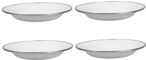 CLISPEED 4pièces Assiettes Émaillées Style Rétro Plat De Service Pour Desserts Et Amuse-gueules Vaisselle Décorative Et Pratique Pour Table