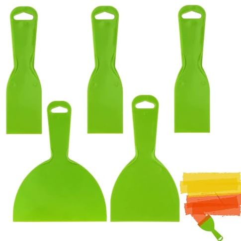 5-Piece Plastic Scraper Kit for Wall Repairs & Paint Prep - Flexible, Non-Scratch Tools for DIY & Professional Use