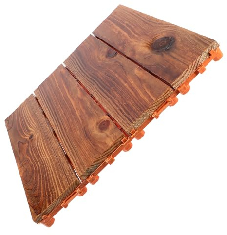 Yardenfun Outdoor Interlocking Anti-slip Decking Tile Thick Balcony Flooring for Patio Garden Lawn Pathway Wooden Deck Floor