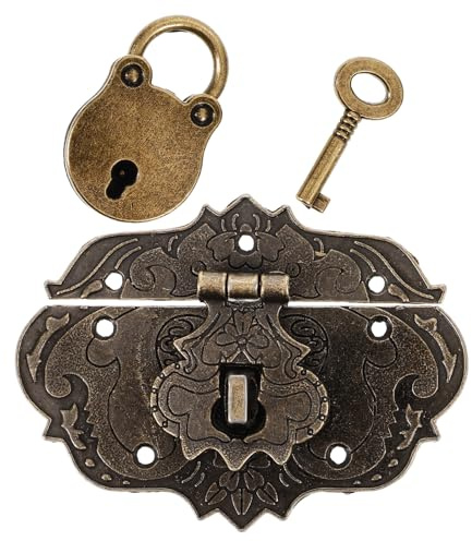 DEARMAMY Loquet Vintage Alliage pour Boîte à Bijoux Serrure Décorative Hasp Fermeture pour Coffret et Présentoir