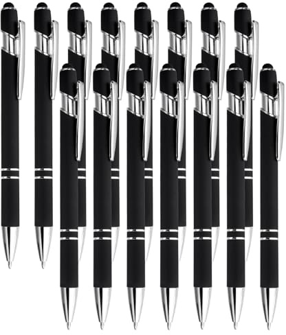 15 Pezzi Penna a Sfera Stilo, Nero Inchiostro 1.0 mm, per Smartphone, Nota