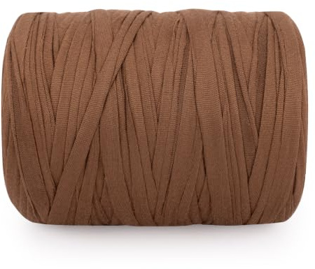 G2PLUS Fil Crochet Marron clair: Fil tee Shirt pour Crochet 300g/100m | Chunky Tshirt Yarn pour Sacs, Paniers, Tapis, Bricolage, Artisanat