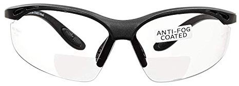 voltX 'CONSTRUCTOR' BIFOCAL Reading Safety Glasses (CLEAR +1.5 Dioptre) UKCA & CE EN166F certified/Cycling Sports Glasses include's safety cord + UV400 anti-fog coated lens