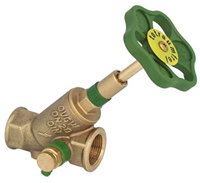 tecuro KFR-Ventil Schrägsitzventil 1 Zoll mit Entleerung für Trinkwasser, DVGW geprüft langlebig und geräuscharm