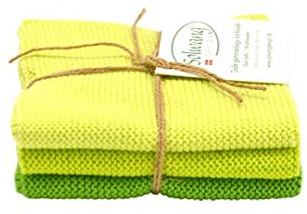 Solwang Wischlappen gestrickt im 3er Set lime grün Kombi